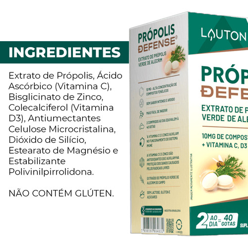 Própolis Verde Alecrim Lauton Com Vit. C/d3 Zinco 60comp