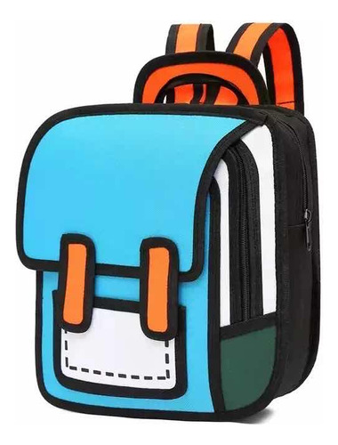 Mochila Infantil Dibujo 2d Compartimientos Escolar Colores