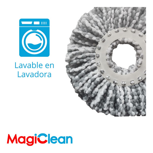 Trapeador Mop cubo con doble mecanismo MagiClean Spin Magic M2 Mopa incluye 2 microfibras