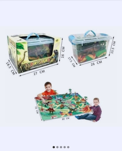 Imagen 2 de 6 de Juego De Dinosaurio Con Tapete De Juego Leer Descripción
