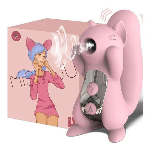Dildo tipo ardilla con ventosa para clítoris y pechos - Miss Uu