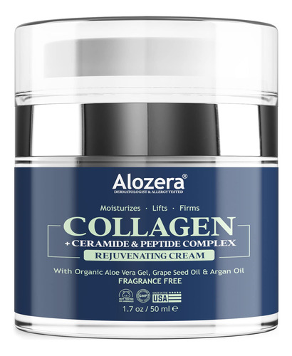 Alozera Crema Facial Rejuvenecedora De Colageno Con Gel De A