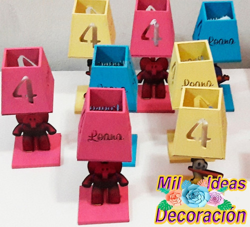 Souvenirs Fibrofacil Cumpleaños Decorado 20 Cm 10u