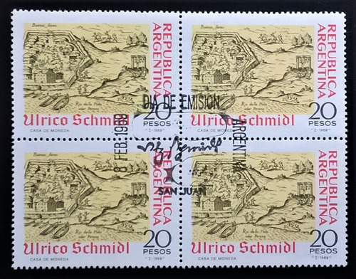 Argentina, Cuadrito Pde Gj 1466 Ulrico Schmidl 1969 L14358