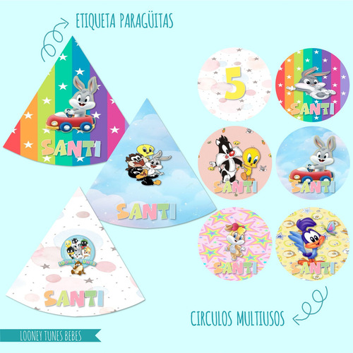 Looney Tunes Bebes Kit Cumpleaños Imprimible Editable Candy