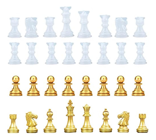 Endoto Resin Chess Pieces Mold Set, 16 Piezas De Tamaño Comp