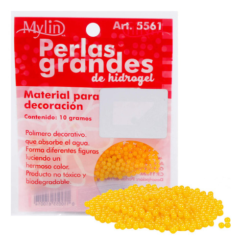 Perlas Hidrogel Decorar Centro Mesa Flores 10g Mylin 1pz Color Amarillo