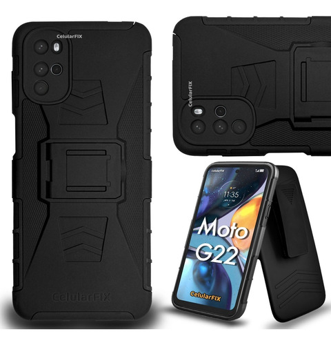 Funda Protector P/ Moto G22, Uso Rudo Con Clip