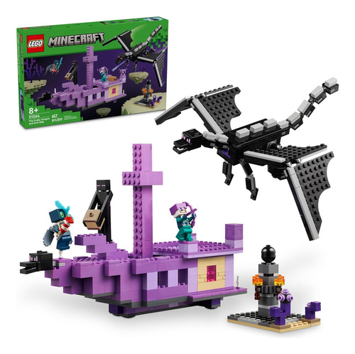 Lego Minecraft The Ender Dragon And End Ship Building Set, J