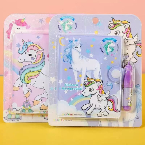 Kit Mini Caderno Bloco De Notas Com Mini Caneta-unicórnio