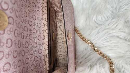 Crossbody Guess Sg940576 Nueva 100 % Original Con Etiqueta Rosa Estampado Oro Dorado Oscuro