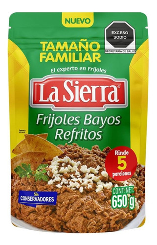 7 Pza Frijoles La Sierra Bayos Refritos 650 G