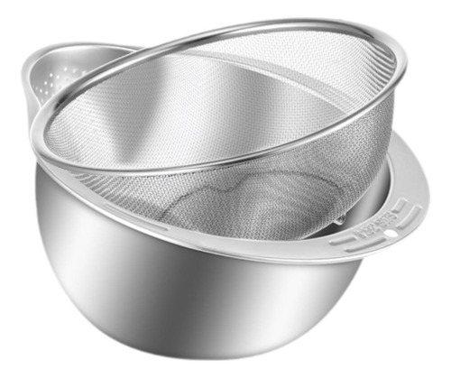 Colador De 2 Piezas Con Tazón Para Mezclar, Colador Plata