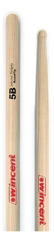 Baqueta Palillo Wincent 5b Punta Redonda Hickory W-5brt Color Natural