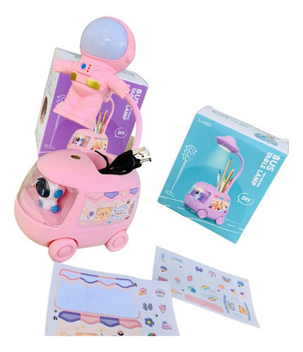 Lampara Astronauta Recargable Infantil Bus Luces 