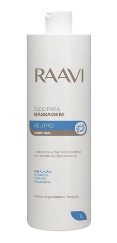 Óleo Corporal Raavi Neutro Para Massagem 1l Profissional