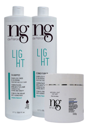 Ng De France Kit Shampoo Light + Cond. Light 1l + Máscara