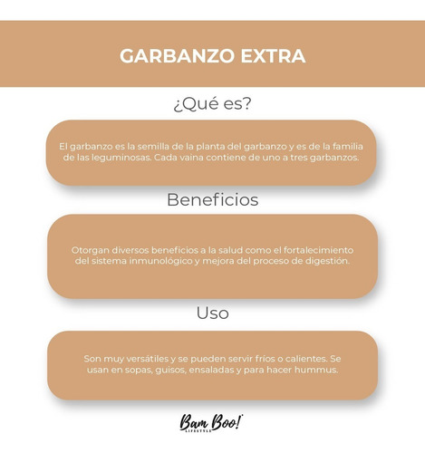 Imagen 2 de 5 de Garbanzo Extra 700 Gr. Bam Boo! Lifestyle