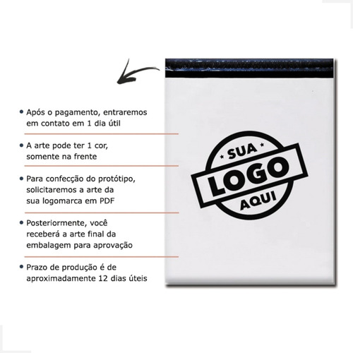 Saco Correio E-commerce Com Logomarca 19 X 25 250 Unidades