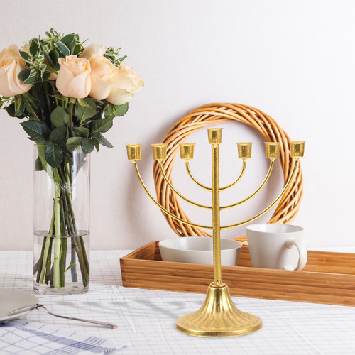 Candelabro Religioso Con 7 Ramas, Decoración Judía