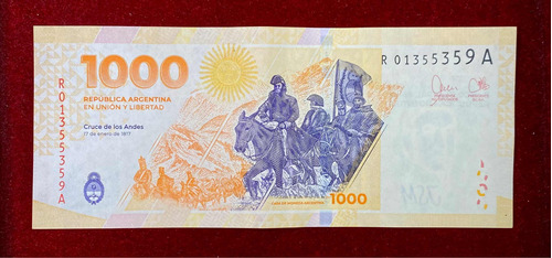 Billete 1000 Pesos 23 San Martín Reposición Oferta Numisgam.