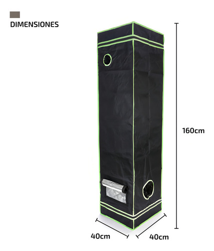 Carpa Indoor Cultivo 40 X 40 X 160 Invernadero Jardin Mylar Femmto Curvo Verde