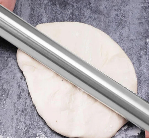 Rodillo Acero Antiadherente 40 Cm - Repostería Masas Pastas Color Plateado