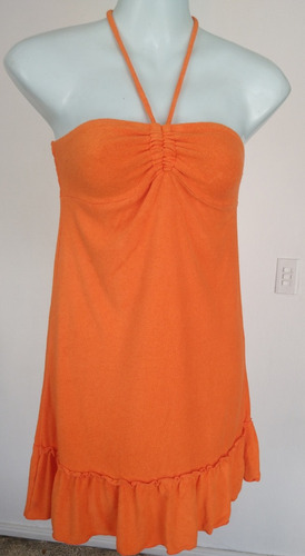 Vestido Tipo Halter Naranja (tipo Toalla) Op Talla-xs Vt395 (Usado)