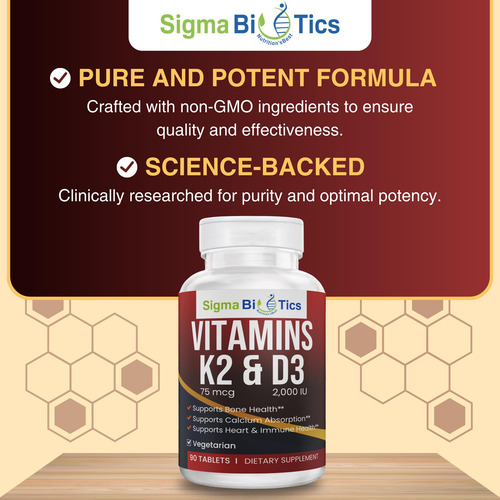 Sigmabiotics Vitamina D3 2000 Ui K2 75mcg 90 Tabletas