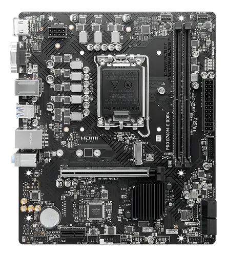Motherboard Msi Pro B760m-e Ddr4 1700 Matx Color Negro !