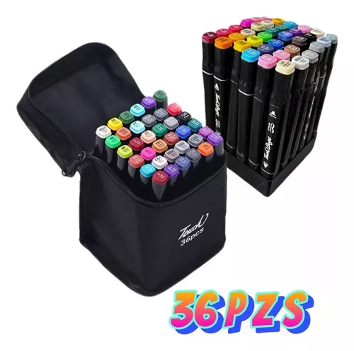 Marcadores Punta Pincel Profesional De 36 Colores Bolígrafos De Doble  Puntas Set