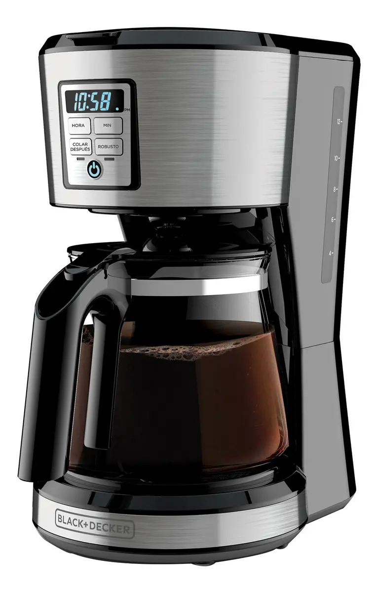 Cafetera Black And Decker Cm1231s 12 Tazas Plata Color Negro