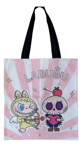 Tote Bag Van Gogh Labubu Capibara Principito Demon Slayer Labubu Rosa Lisa Tela Blanco