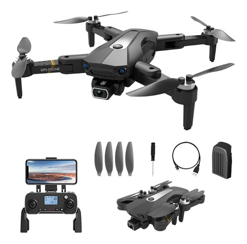 Drone Camara K80 Pro Control Remoto Pantalla 4k Gps Luces Negro