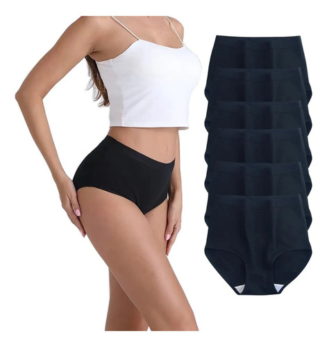 6 Packs Calzoncillos De Algodón De Talla Grande Para Mujer