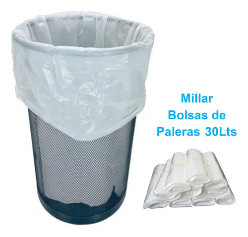 Bolsas 30lts Blanca Para Papelera Tobita X1000 Unidad Millar