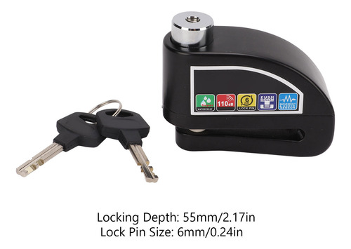 Alarma Antirrobo Con Bloqueo De Disco De Freno De 110 Db Par