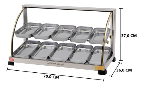 Estufa para Salgados 10 Bandejas Inox Linha Ouro Curva Marchesoni EF.2.211/212 127v
