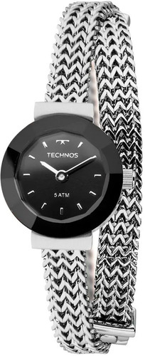 Relógio Technos Feminino Elegance Mini 5y20iq/1p Pulseira Cor da correia Prata Cor do bisel Preto Cor do fundo Preto