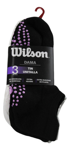 3 Pares Calcetines Mujer Wilson K3322 Antideslizante Colores Blanco/negro/gris Unitalla: 23 A 25 Cm