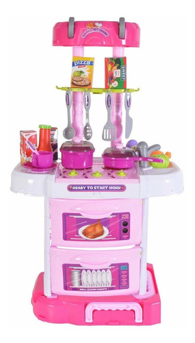 Cocina Cocinita Infantil Niña Luz Sonido Altura 70 Cm Rosa ®