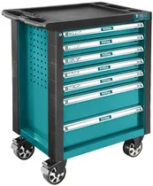 Comprar Gabinete Organizador De Herramientas Total, Línea Industrial - Caja, Carro De Taller Metálico - Con Ruedas, 7 Gavetas Y 162 Piezas - Thptcs71621