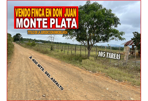 Muy Buena  Finca De 105 Tareas A 400 Mts. De La  Carretera En Don Juan, Monte Plata, Rd$6,500,000.00