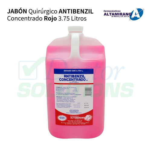 Jabón Antibenzil Concentrado Rojo 3.75 L