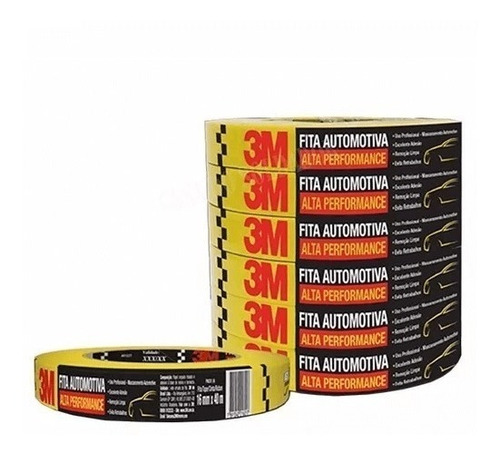 Fita Crepe Alta Performance Amarela 16mm X 40m 1 Unidade