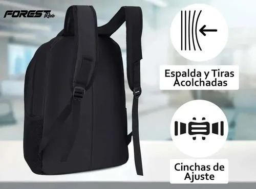 Imagen 6 de 9 de Mochila Porta Notebook Forest Calidad Alcolchada Resistente