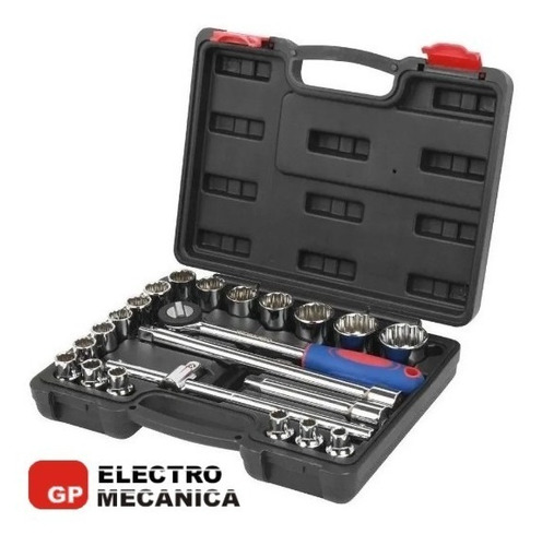 Imagen 2 de 7 de Juego De Tubos Bocallaves 1/2 Llave Crique 22 Piezas Workpro