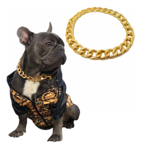 Collar Dorado Para Perro Cadena Tipo Cubana Precio Mayoreo