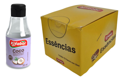Kit Com 12 Essência De Coco 30ml Kisabor