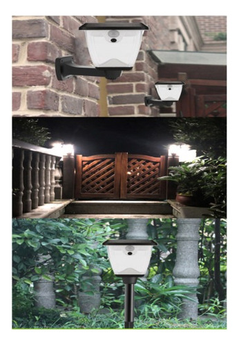 Foco Farol Led Solares Jardin O Para Pared Luz Blanco